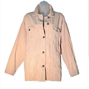 Zara Pink dusty rose oversized corduroy Jacket Size S